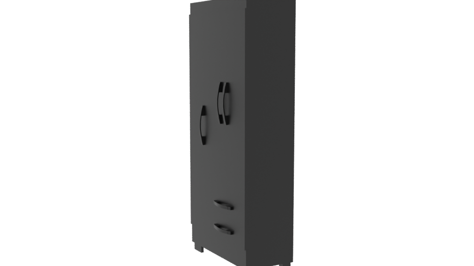 Modern Closet 3 Doors 2 Drawers 3D - Professional 3D Model Render 13