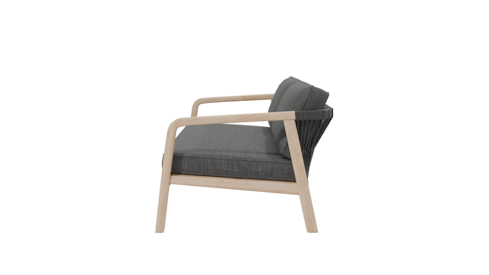 Stylish Modern Fabric Sofa 3D Model - Professional 3D Model Render 2