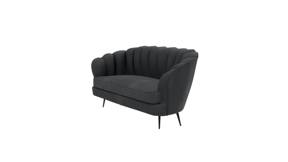 Chic Black Velvet Sofa Model - Professional 3D Model Render 13