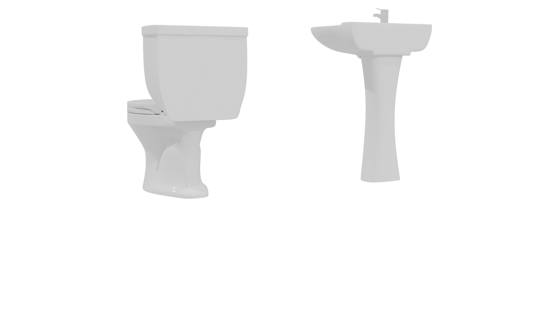 Stylish Bathroom Sanitary Set 3D - Professional 3D Model Render 4