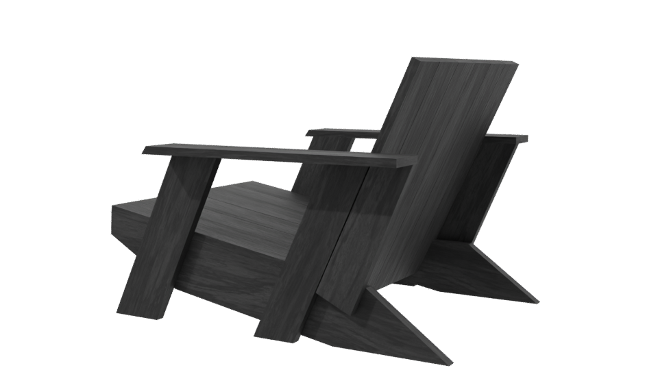 Stylish Wooden Lounge Chair Model - Professional 3D Model Render 3