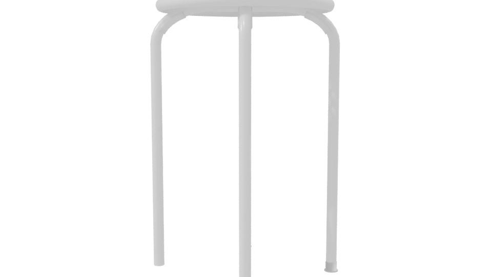 White Perforated Stool 3D Model - Professional 3D Model Render 8