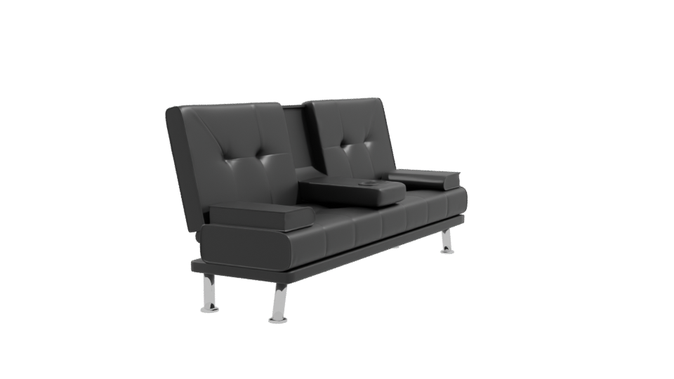 Futón Lounge Negro 3D Model - Professional 3D Model Render 9