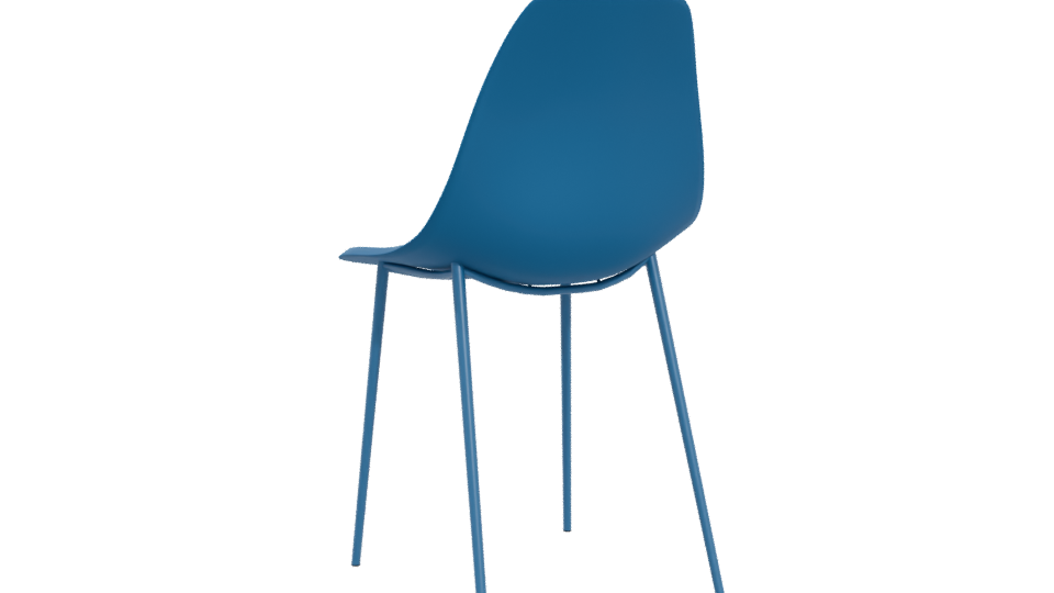 Sleek Blue Dining Chair Model - Professional 3D Model Render 4