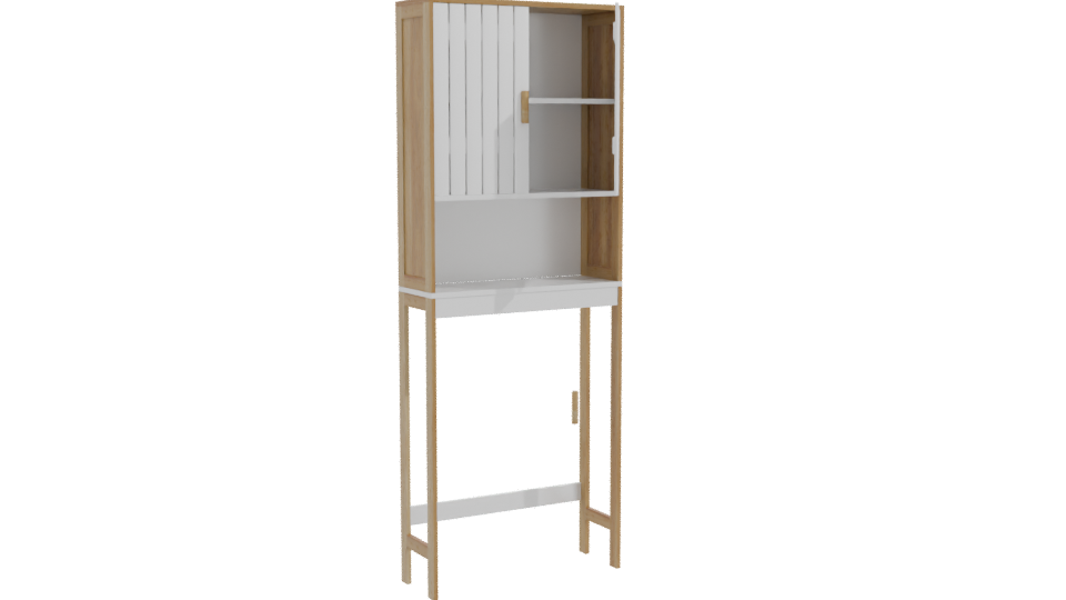 Stylish Wooden Display Cabinet Model - Professional 3D Model Render 10