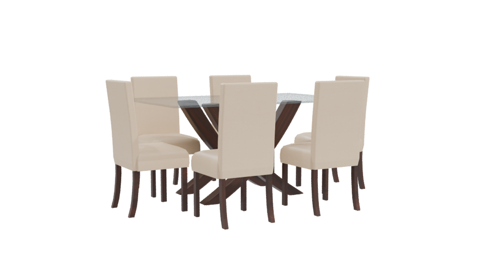 Elegant Modern Dining Table Set - Professional 3D Model Render 10