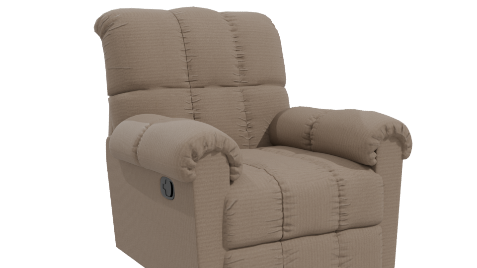 Cozy Reclining Fabric Armchair 3D - Professional 3D Model Render 10