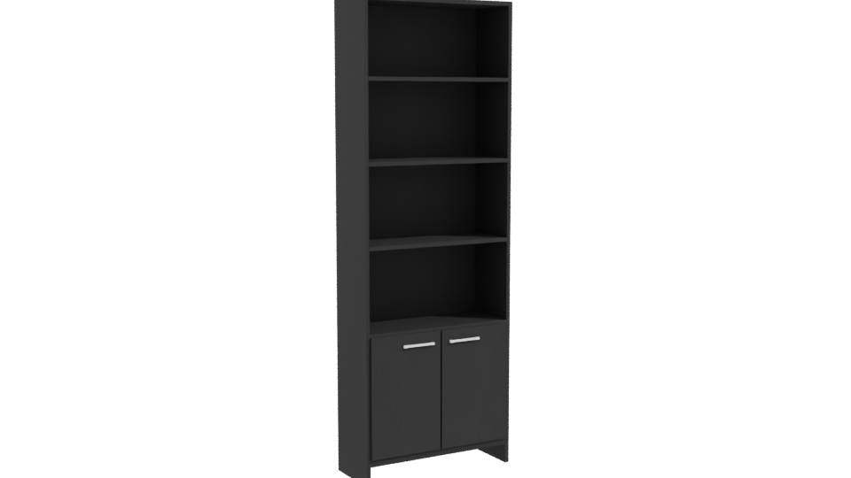 Modern Black Bookshelf 3D Model - Professional 3D Model Render 10