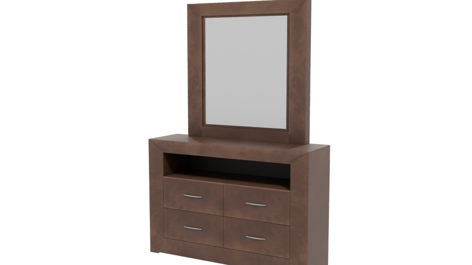 Modern Wood Vanity with Mirror 3D Model - Professional 3D Model Render 12