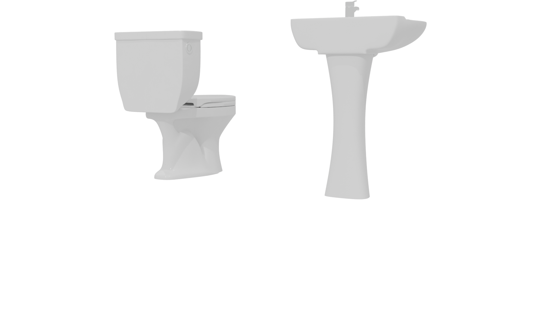 Stylish Bathroom Sanitary Set 3D - Professional 3D Model Render 6