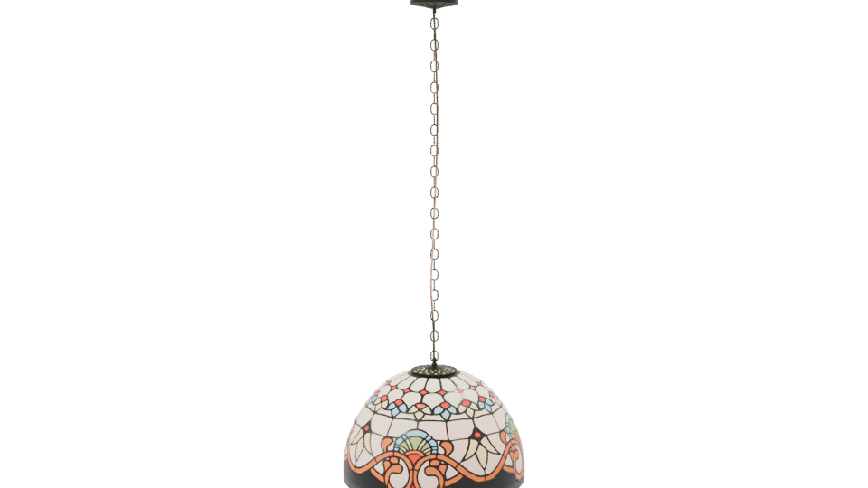 Vintage Tiffany Style Hanging Lamp - Professional 3D Model Render 8