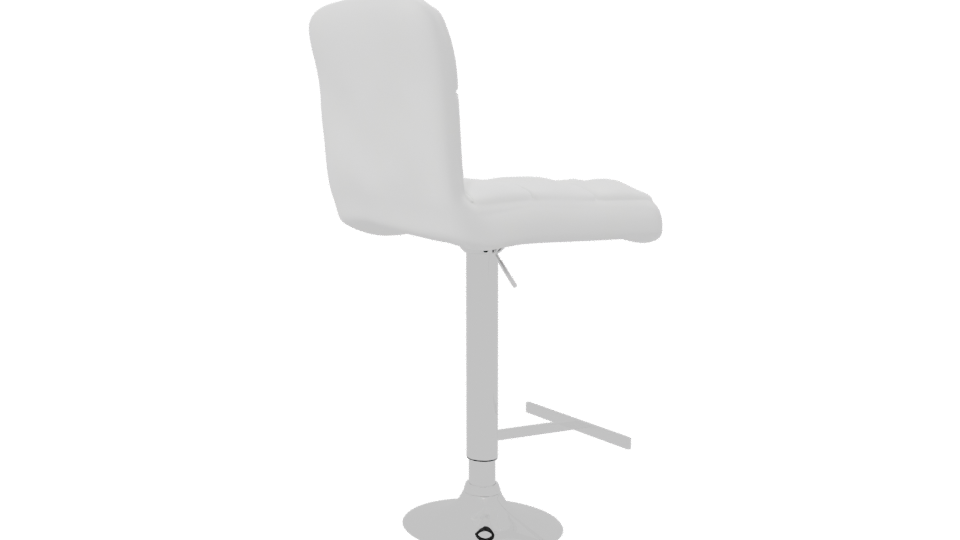 Sleek White Barstool 3D Model - Professional 3D Model Render 7