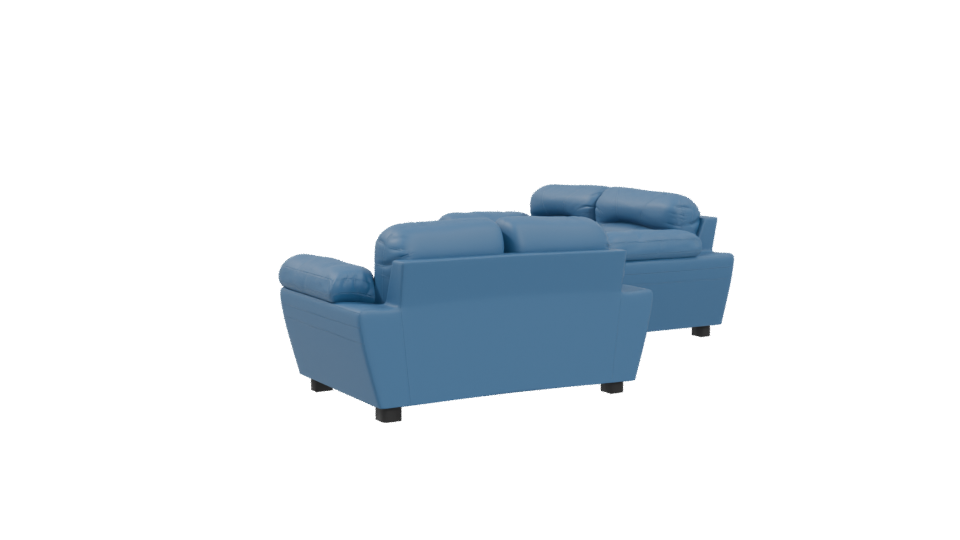 Contemporary Blue Sofa Set 3D - Professional 3D Model Render 4