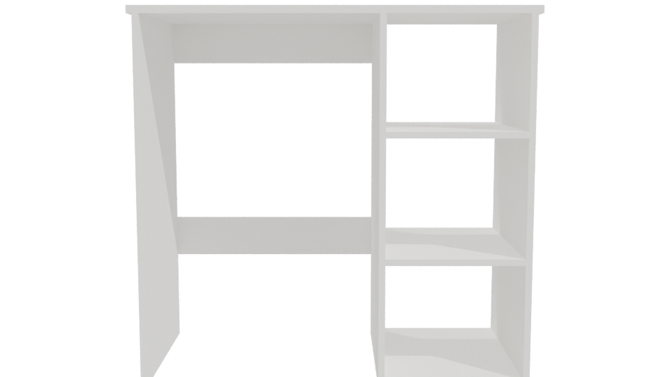 Minimalist White Office Desk 3D Model - Professional 3D Model Render 11