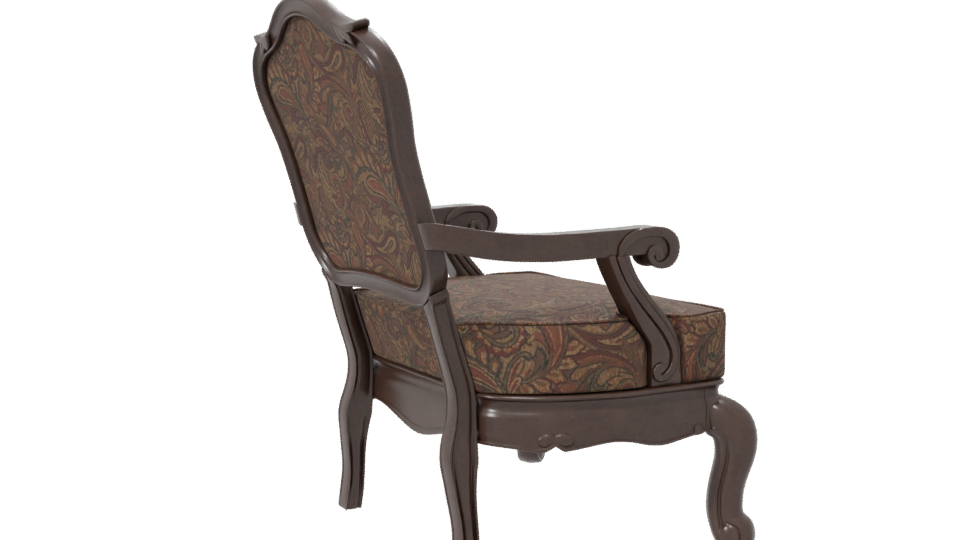 Vintage Upholstered Accent Chair 3D - Professional 3D Model Render 7