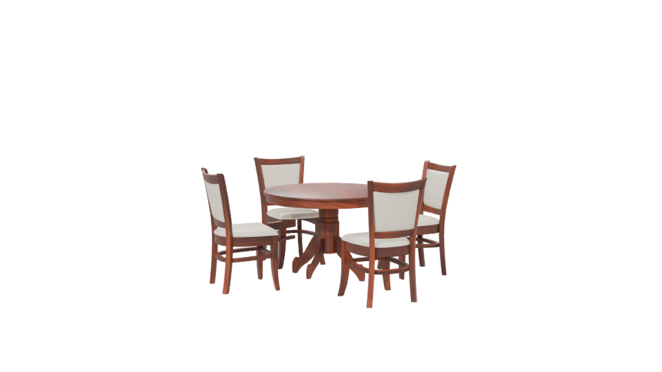 Elegant Round Dining Table Set - Professional 3D Model Render 6