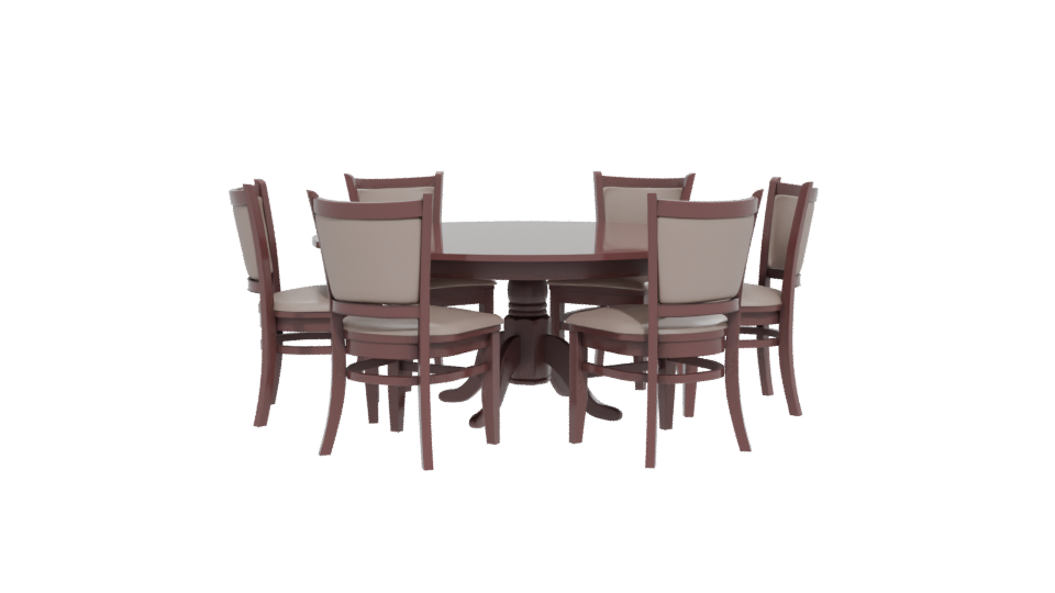 Elegant Round Dining Table with Chairs 3D Model - Professional 3D Model Render 12