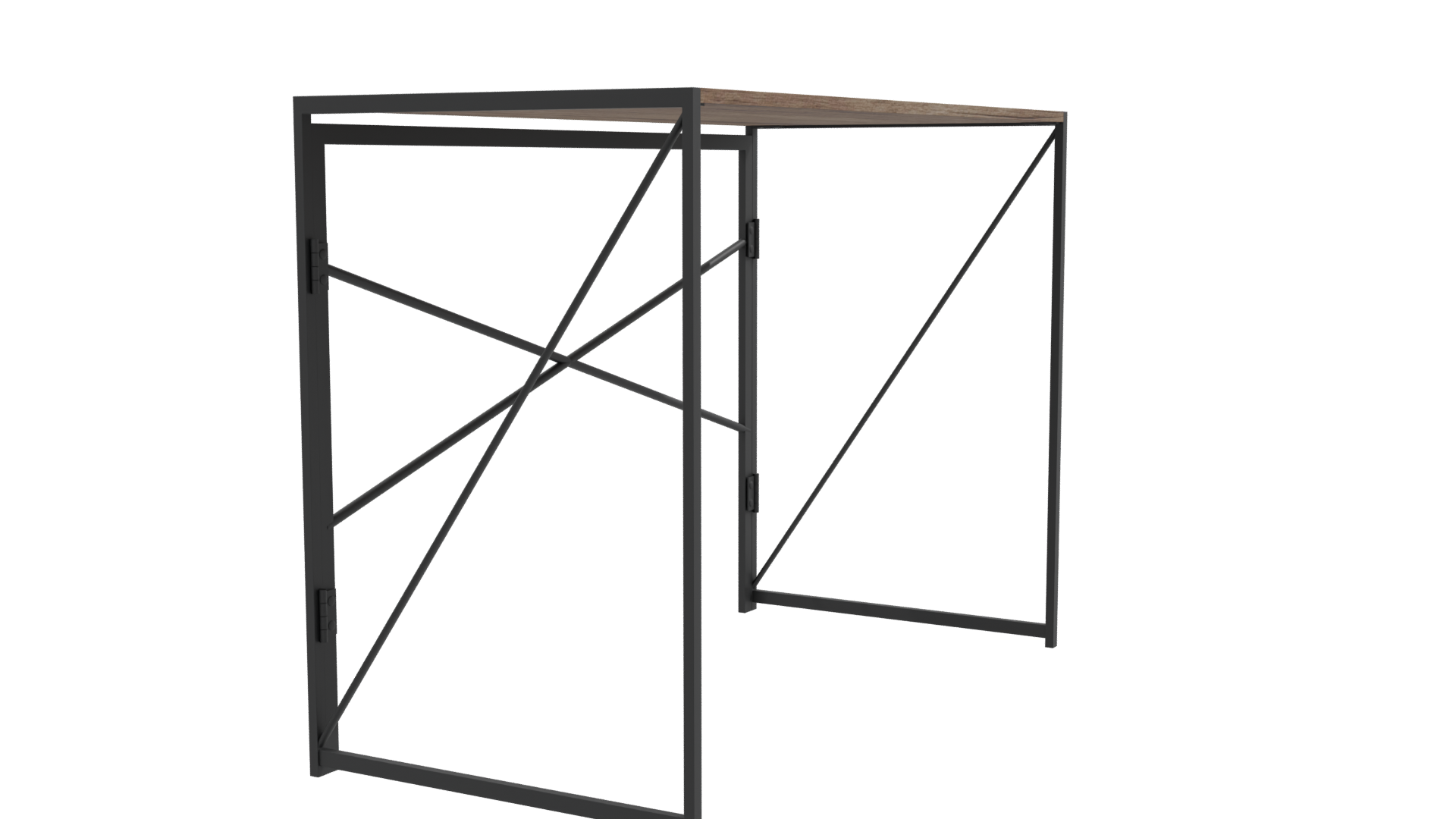 Industrial Style Wooden Table 3D - Professional 3D Model Render 9