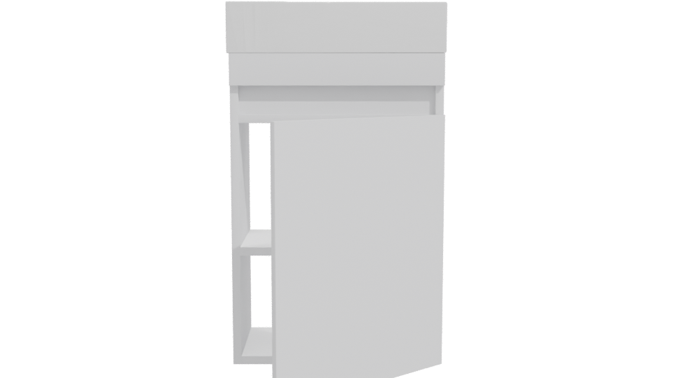 Minimalist White Cabinet Model - Professional 3D Model Render 11