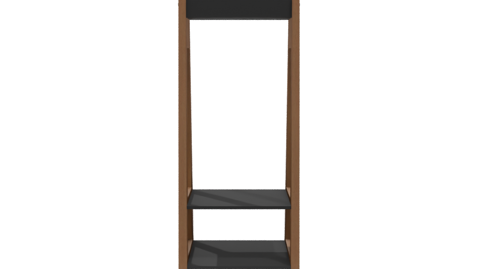 Minimalist Wooden Shelf Unit 3D - Professional 3D Model Render 5