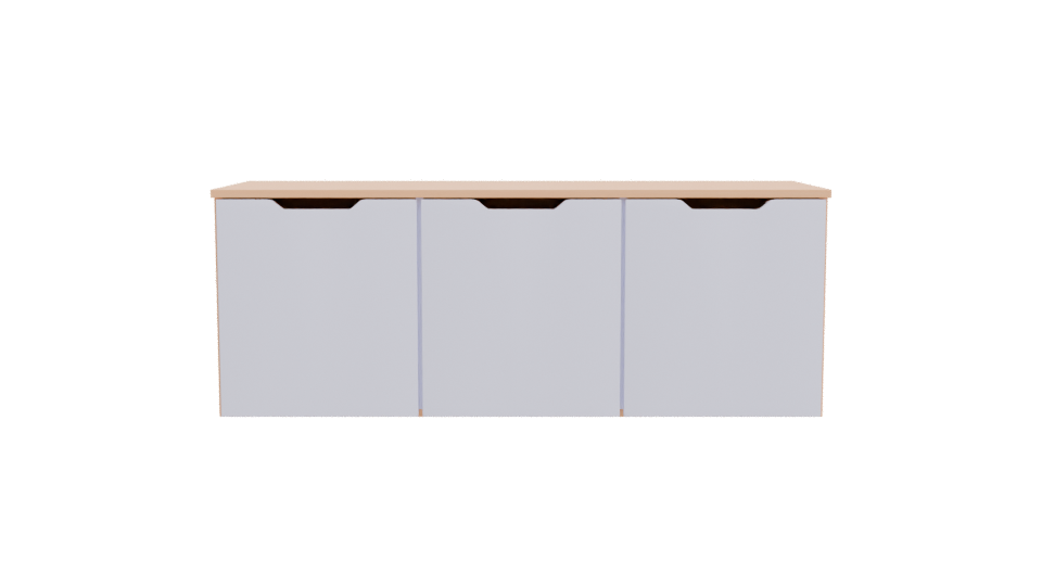 Minimalist White Storage Table 3D - Professional 3D Model Render 11