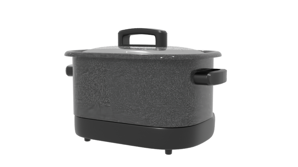 Stylish Electric Cooking Pot 3D Model - Professional 3D Model Render 6