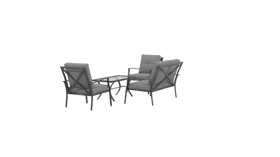Stylish Outdoor Patio Furniture Set 3D Model - Professional 3D Model Render 3
