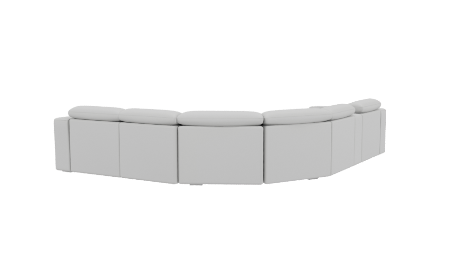 Stylish Modern Curved Sofa 3D Model - Professional 3D Model Render 3