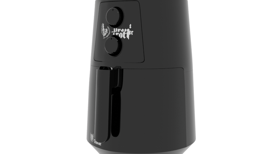 Sleek Black Air Fryer Model - Professional 3D Model Render 12