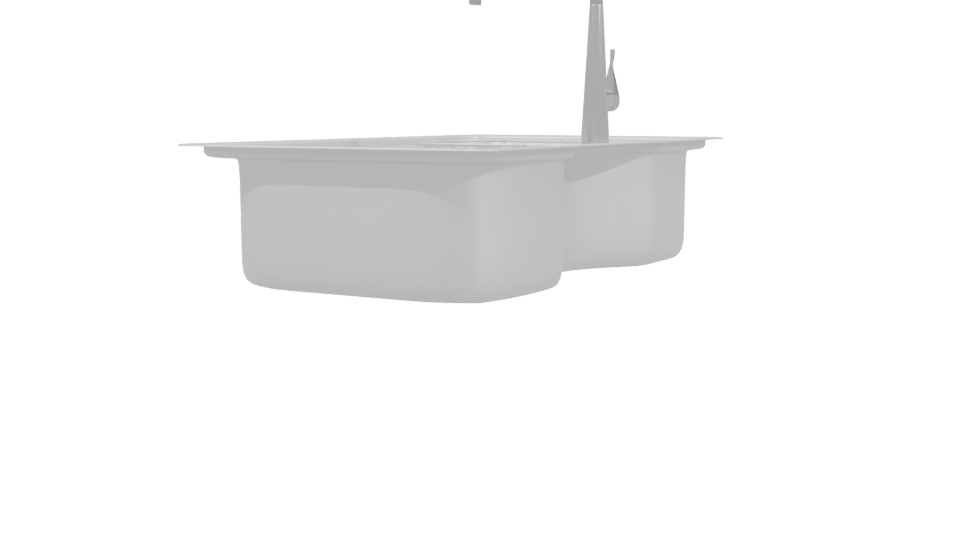 Sleek Stainless Steel Kitchen Sink 3D Model - Professional 3D Model Render 3