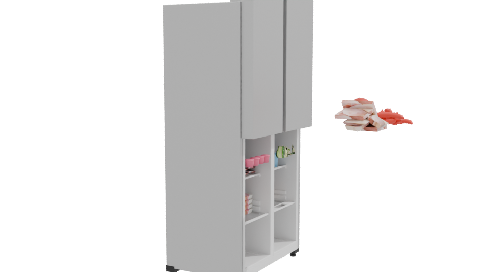Side By Side Midea Refrigerator 3D - Professional 3D Model Render 9