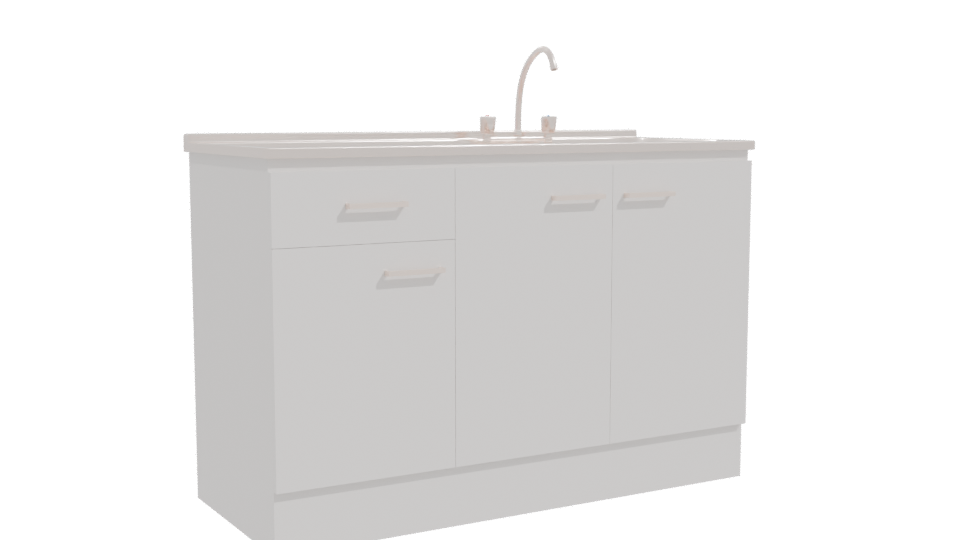 Minimalist Kitchen Sink Unit 3D - Professional 3D Model Render 10