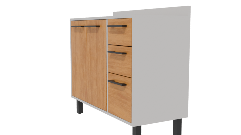 Stylish Wooden Cabinet Model 3D - Professional 3D Model Render 13