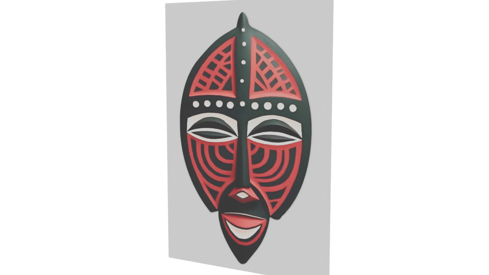 Vibrant African Decorative Mask 3D Model - Professional 3D Model Render 12