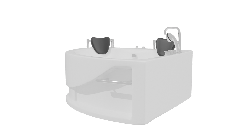 Elegant Corner Bathtub Model 3D - Professional 3D Model Render 3