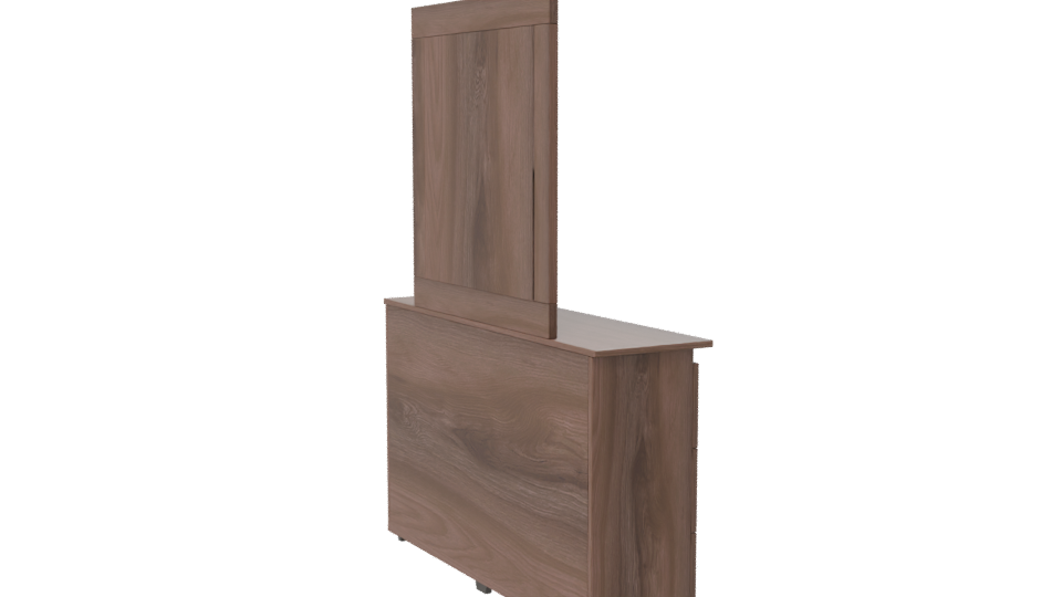 Stylish Wooden Dresser with Mirror - Professional 3D Model Render 7