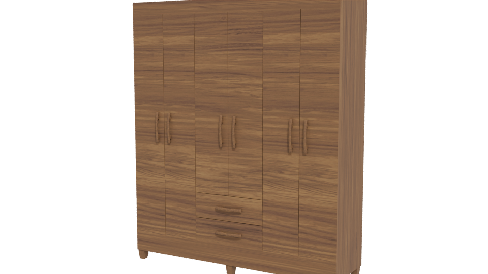 Modern 6-Door Wardrobe 3D Model - Professional 3D Model Render 12