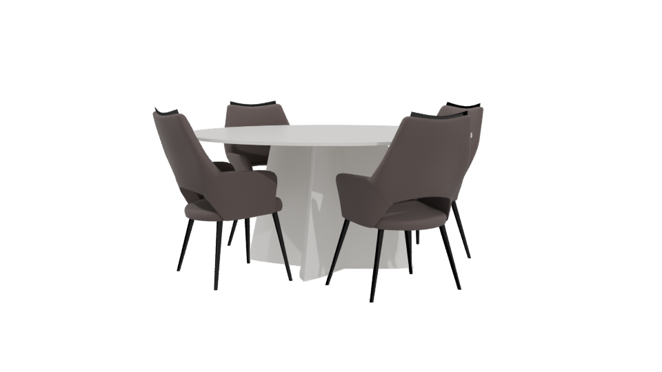 Modern Round Dining Table 3D - Professional 3D Model Render 4