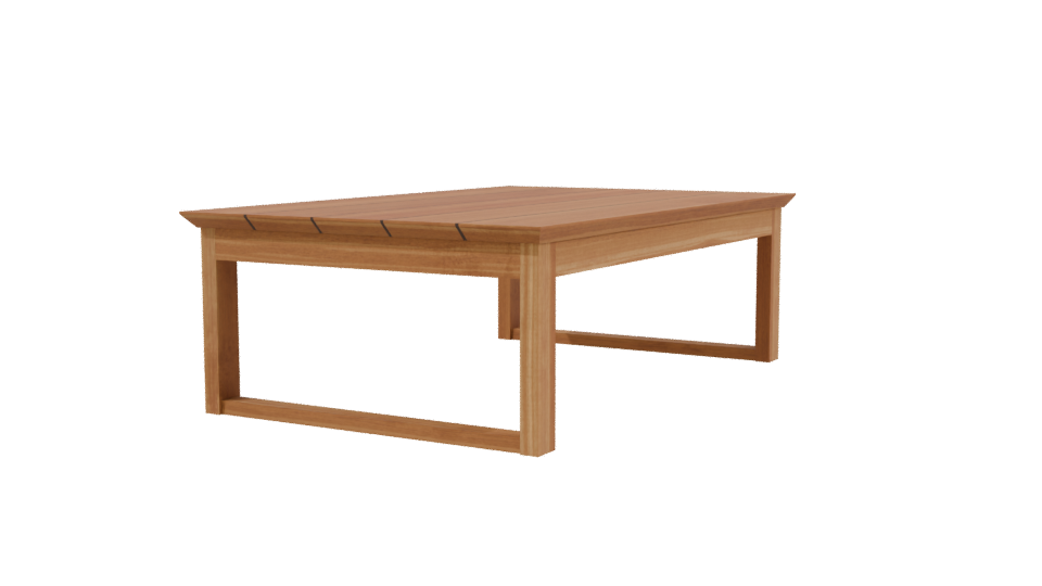 Stylish Wooden Coffee Table 3D - Professional 3D Model Render 3
