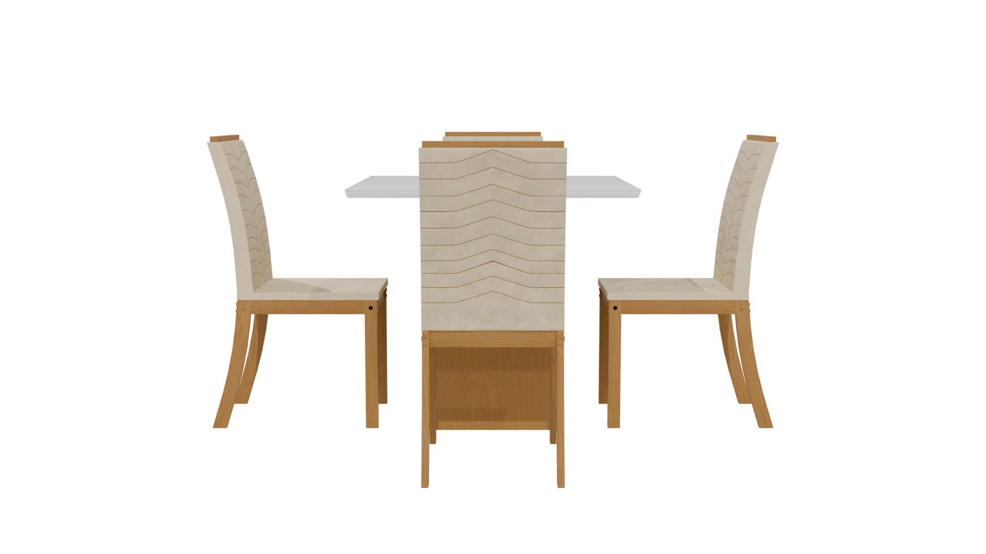 Stylish Wooden Dining Set 3D - Professional 3D Model Render 5