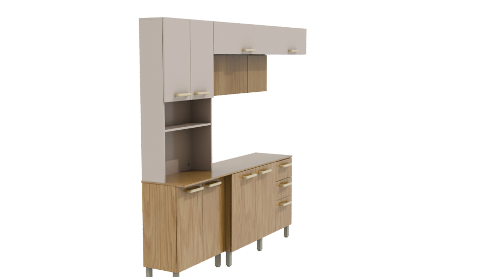 Contemporary Kitchen Cabinet Model - Professional 3D Model Render 9
