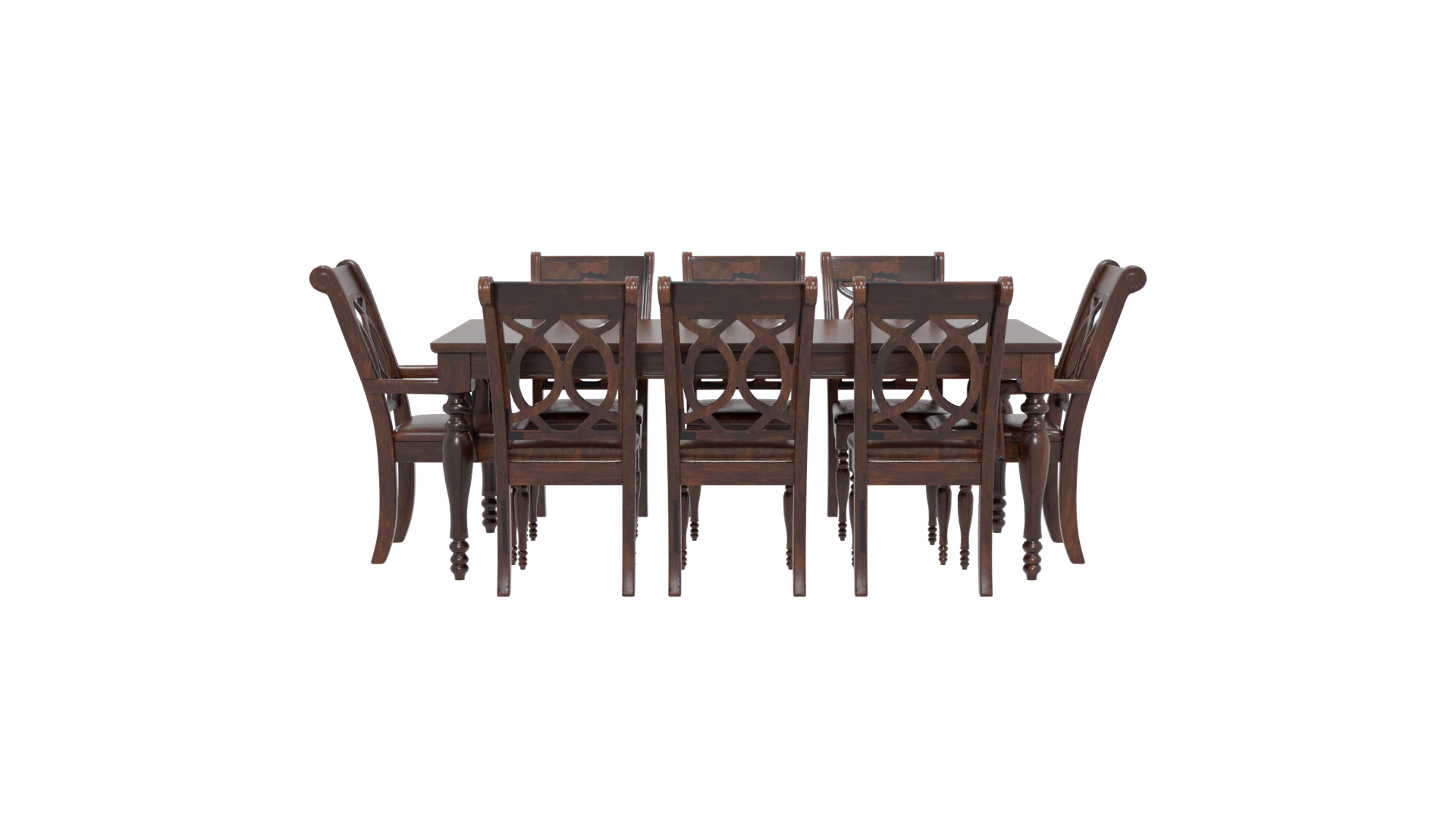 Wooden Dining Table Set 3D - Professional 3D Model Render 5