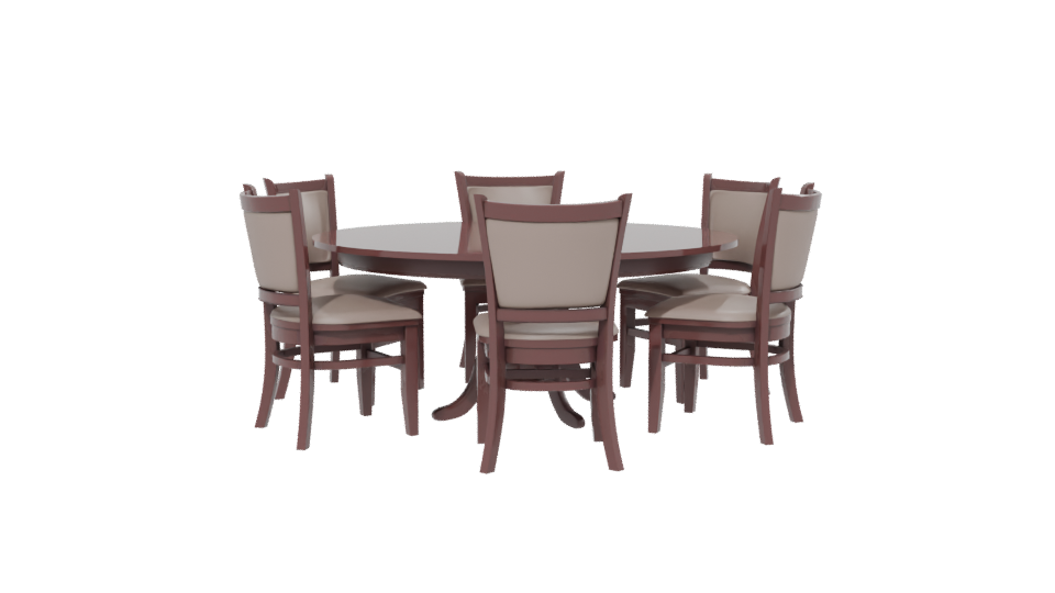 Elegant Round Dining Table with Chairs 3D Model - Professional 3D Model Render 13