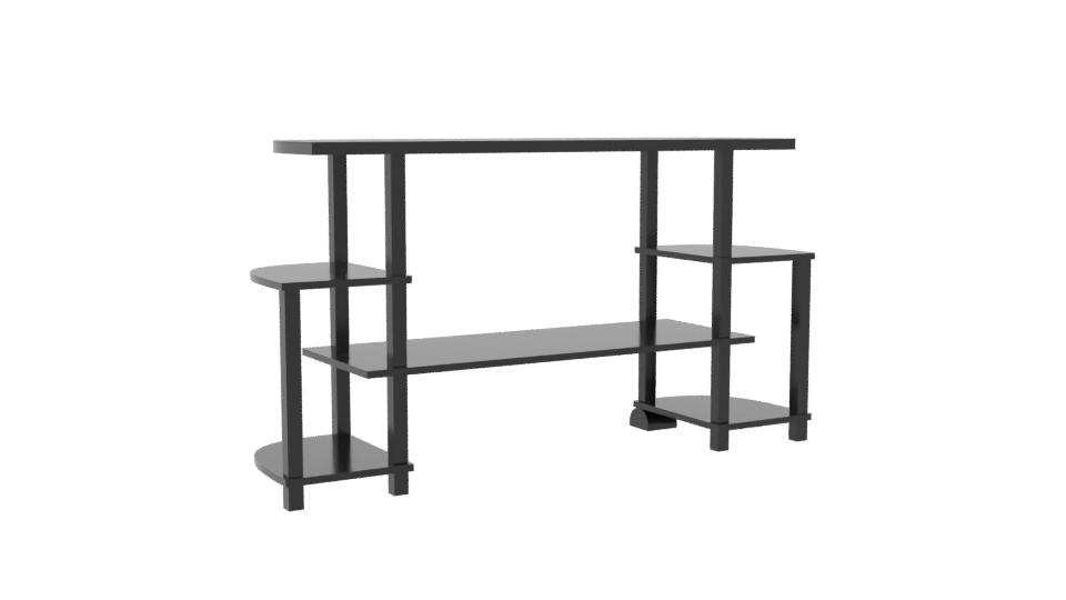 Minimalist Black Entertainment Console - Professional 3D Model Render 4