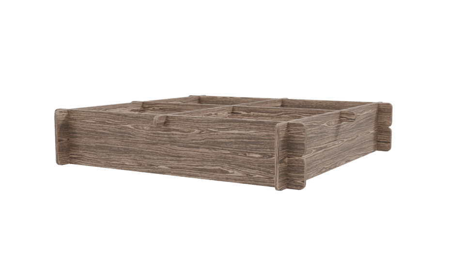 Rustic Wooden Raised Garden Bed 3D Model - Professional 3D Model Render 9