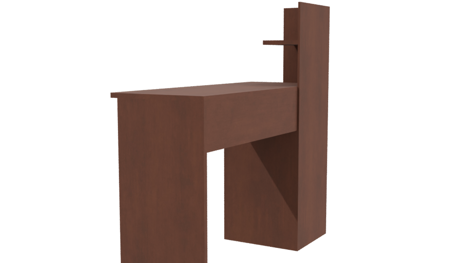 Stylish Wooden Desk Model 3D - Professional 3D Model Render 3