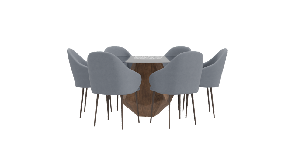 Round Dining Table Set 3D - Professional 3D Model Render 10