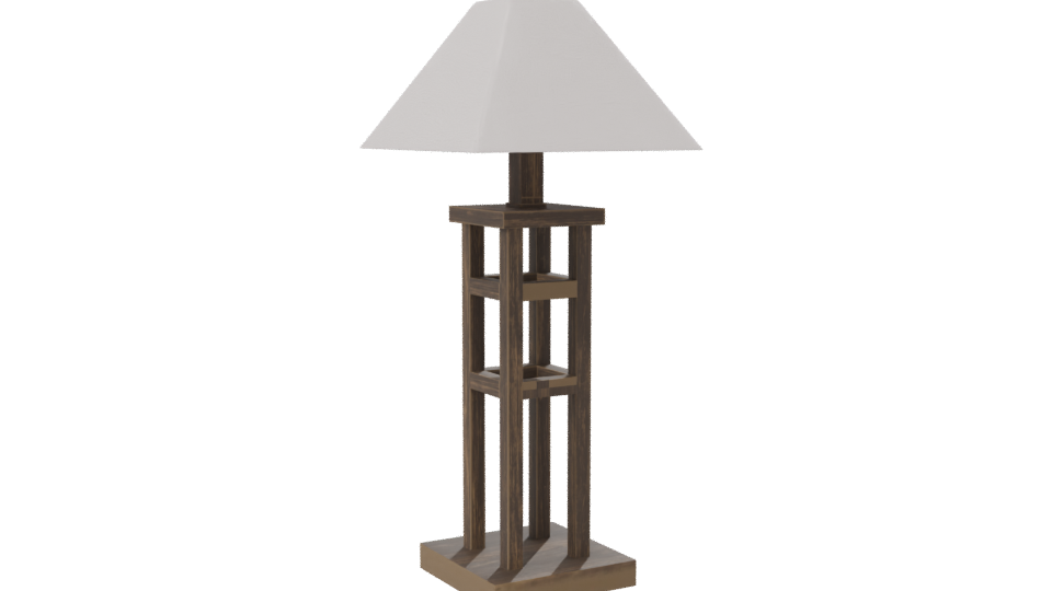 Stylish Wooden Table Lamp 3D - Professional 3D Model Render 7