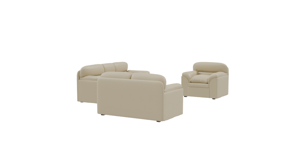 Stylish Leather Sofa Set 3D - Professional 3D Model Render 9