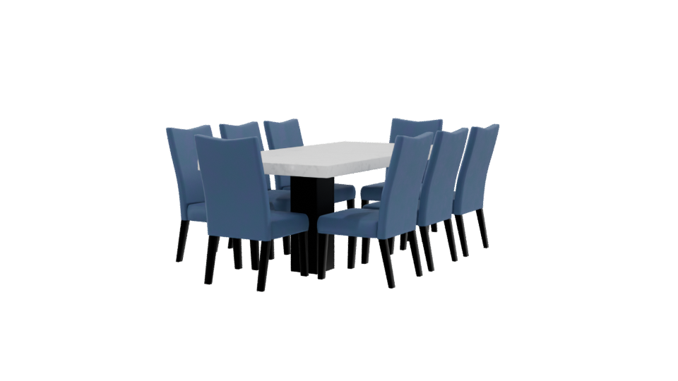 Modern Dining Table Set 3D - Professional 3D Model Render 9